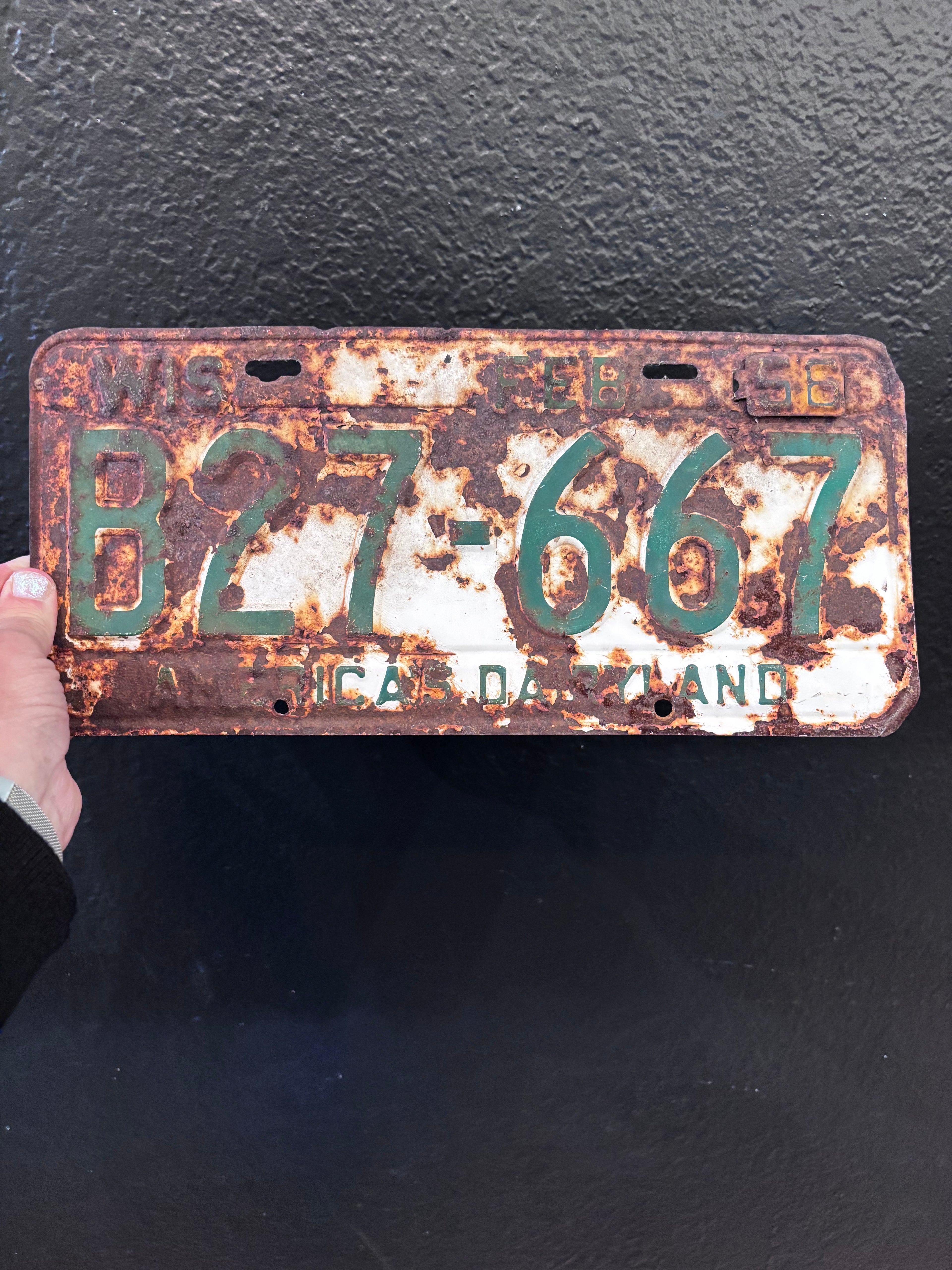 1956 Wisconsin License Plate