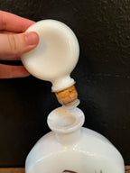 Bobwhite Quail Milk Glass Decanter