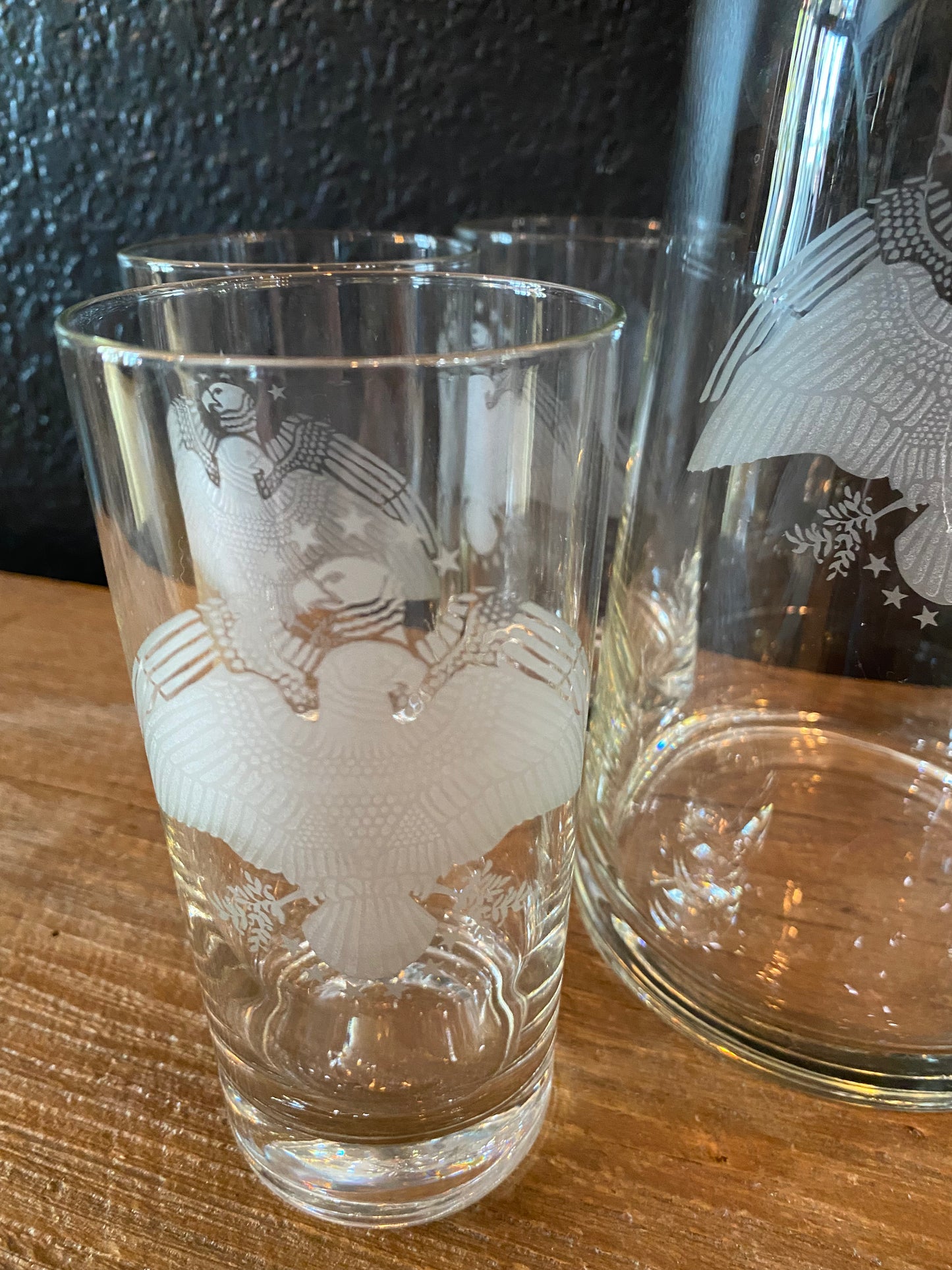 Set of Eagle Glasses & Pitcher