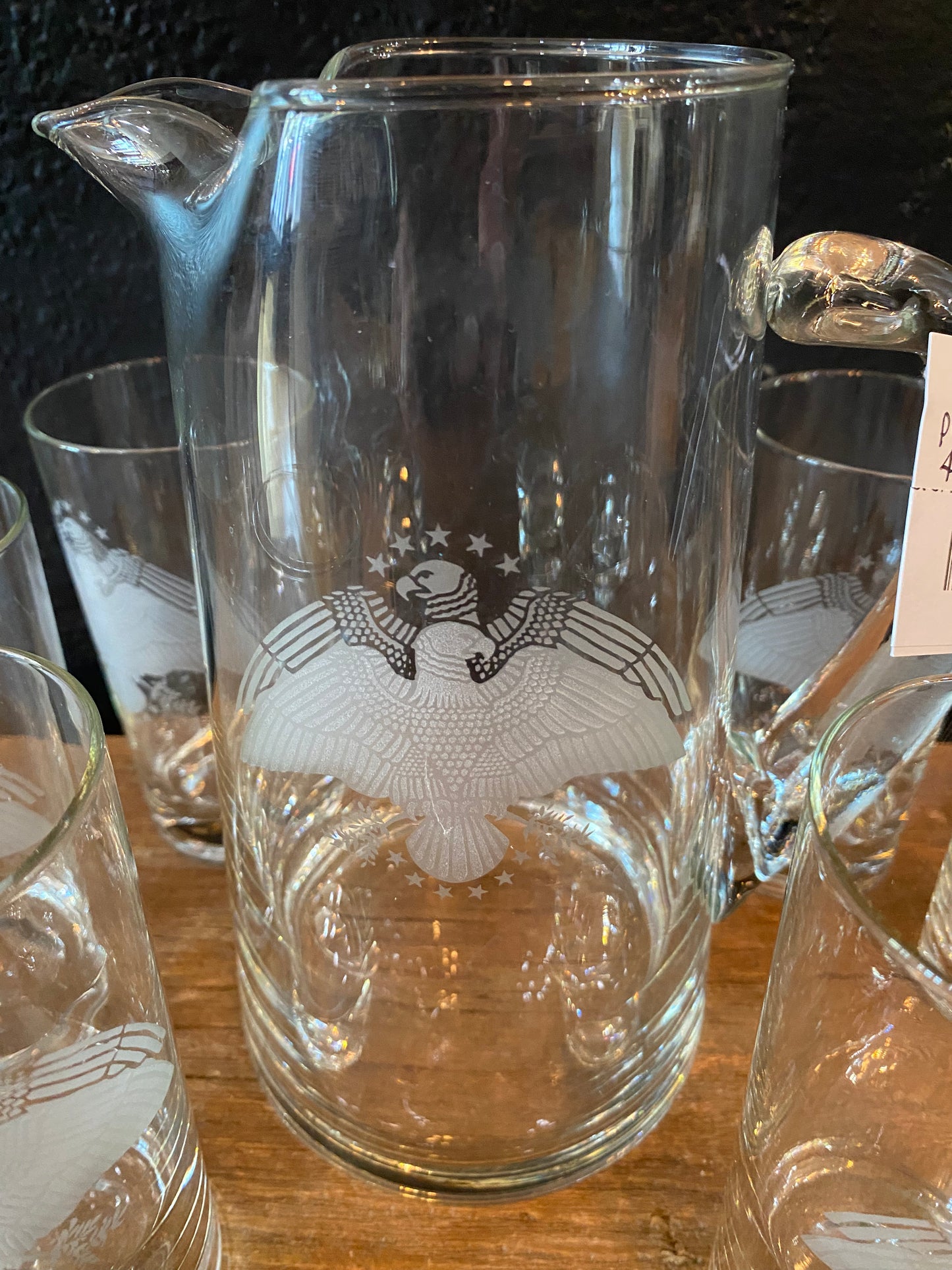 Set of Eagle Glasses & Pitcher