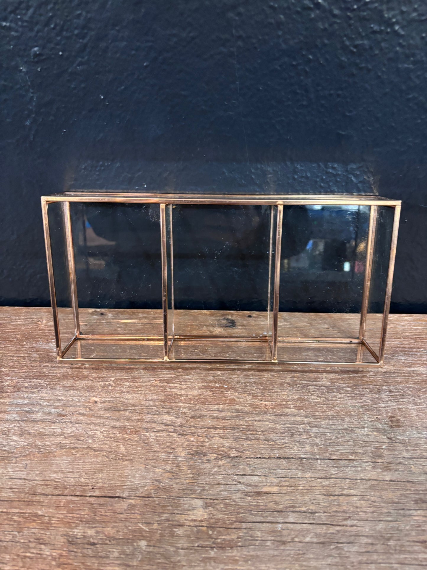 Rose Gold & Glass Divided Tray