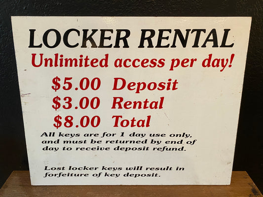 Vintage Pool Locker Sign