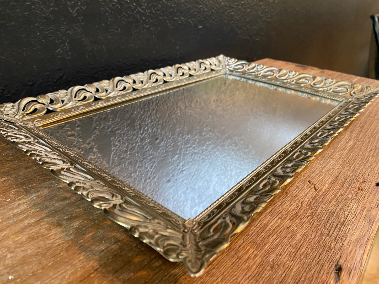 Mirrored Tray | Floral Swirl