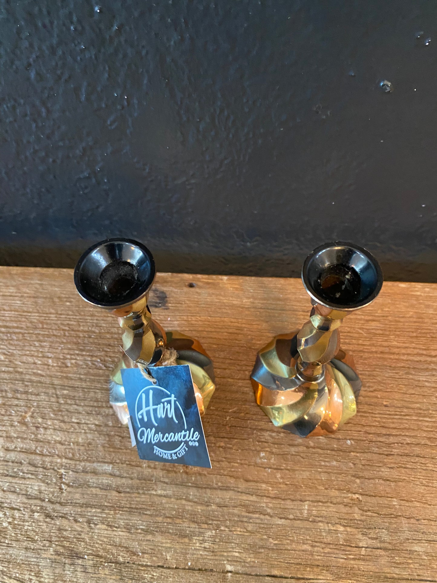 Pair Of Tri-Color Candlesticks