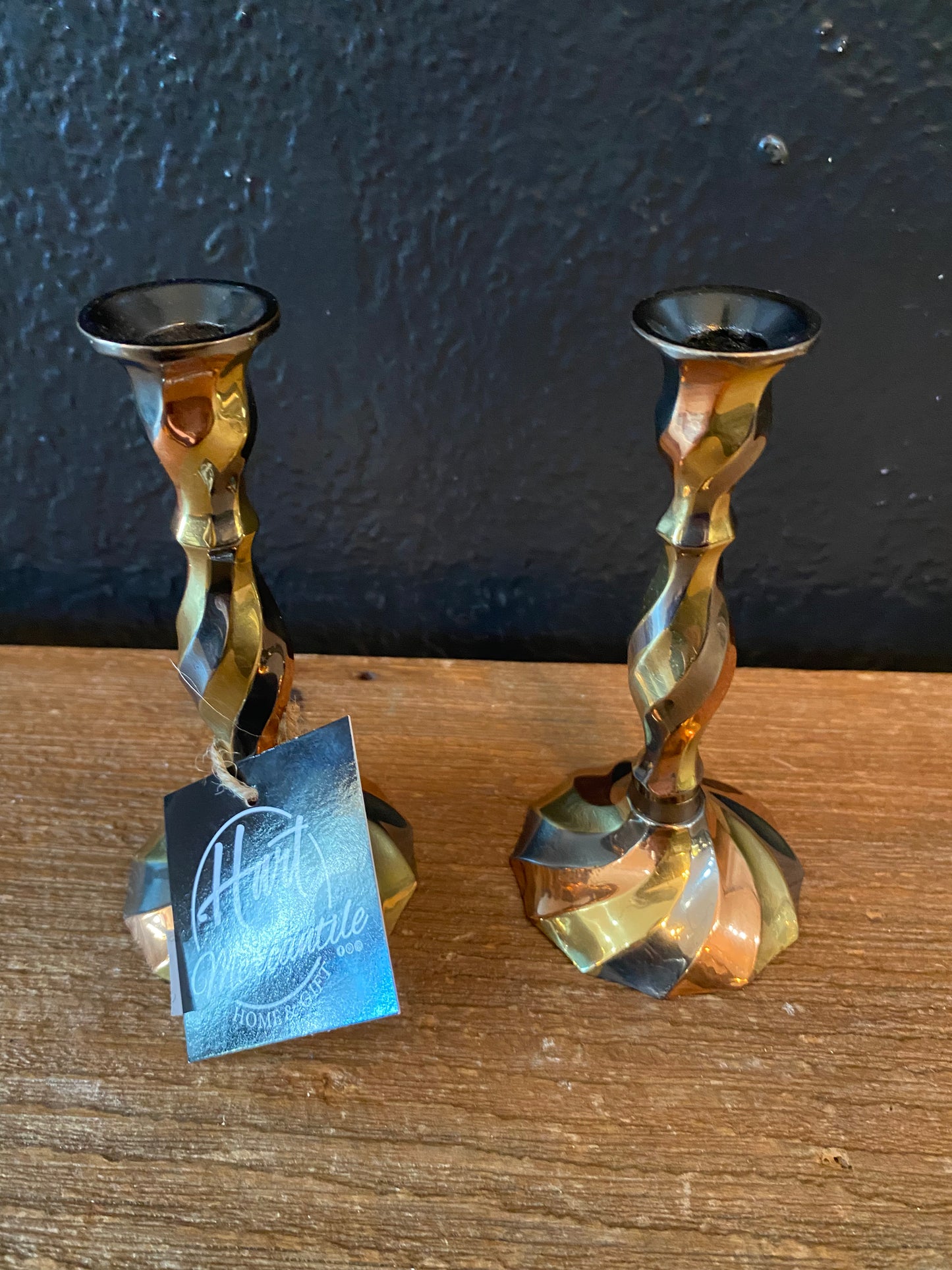 Pair Of Tri-Color Candlesticks