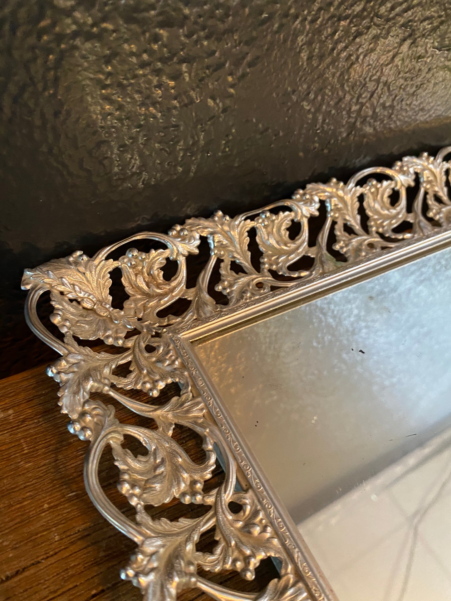 Vintage Mirrored Tray | Silver