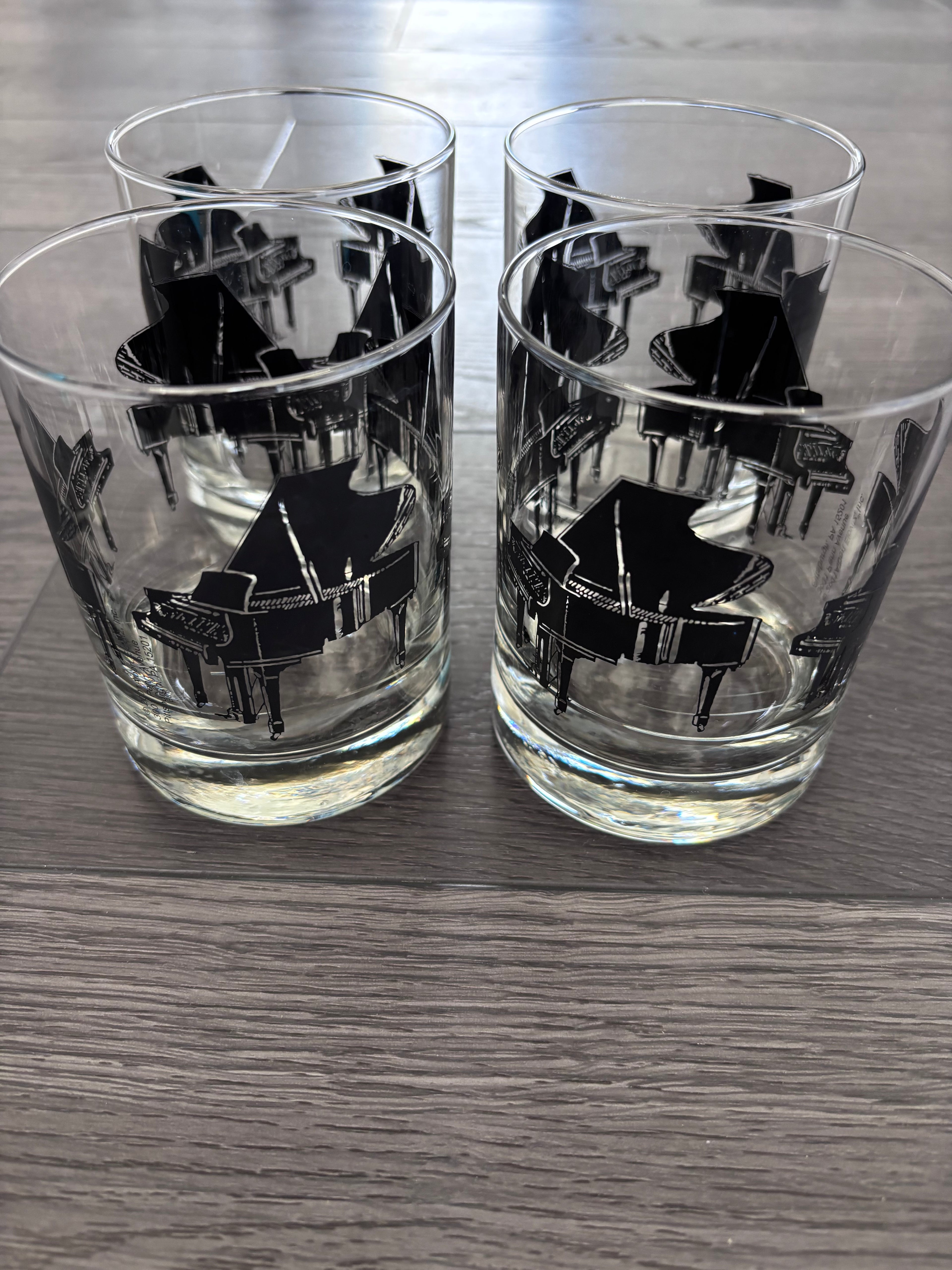 Albert Elovitz Piano Old Fashioned Glasses | Set of 4