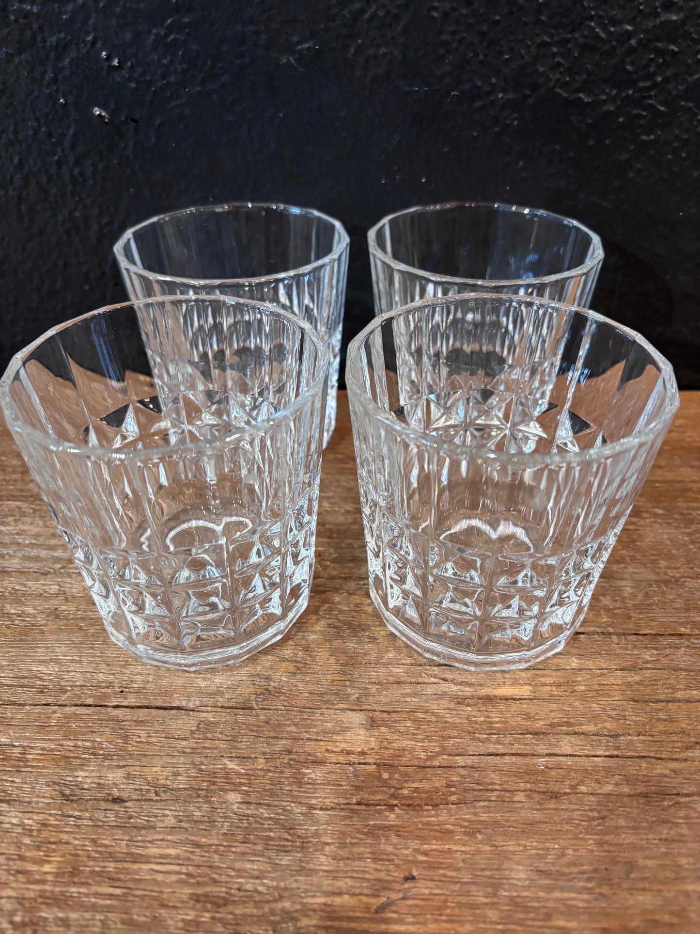 Flared Cut Glass Rocks Glasses | Set of 4