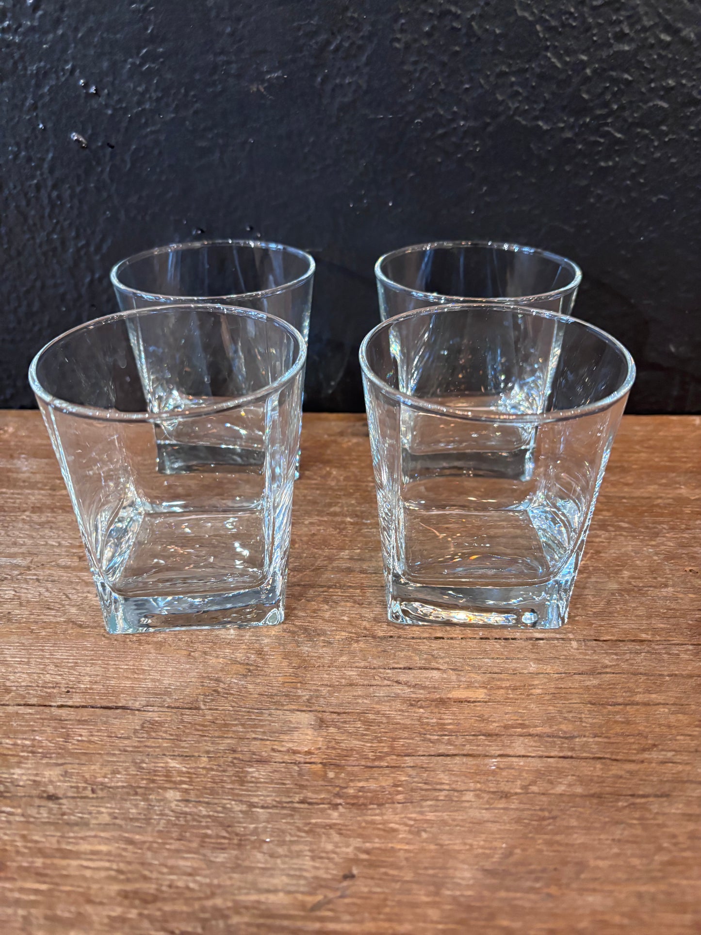 Square Bottom Whiskey Glasses | Set of 4