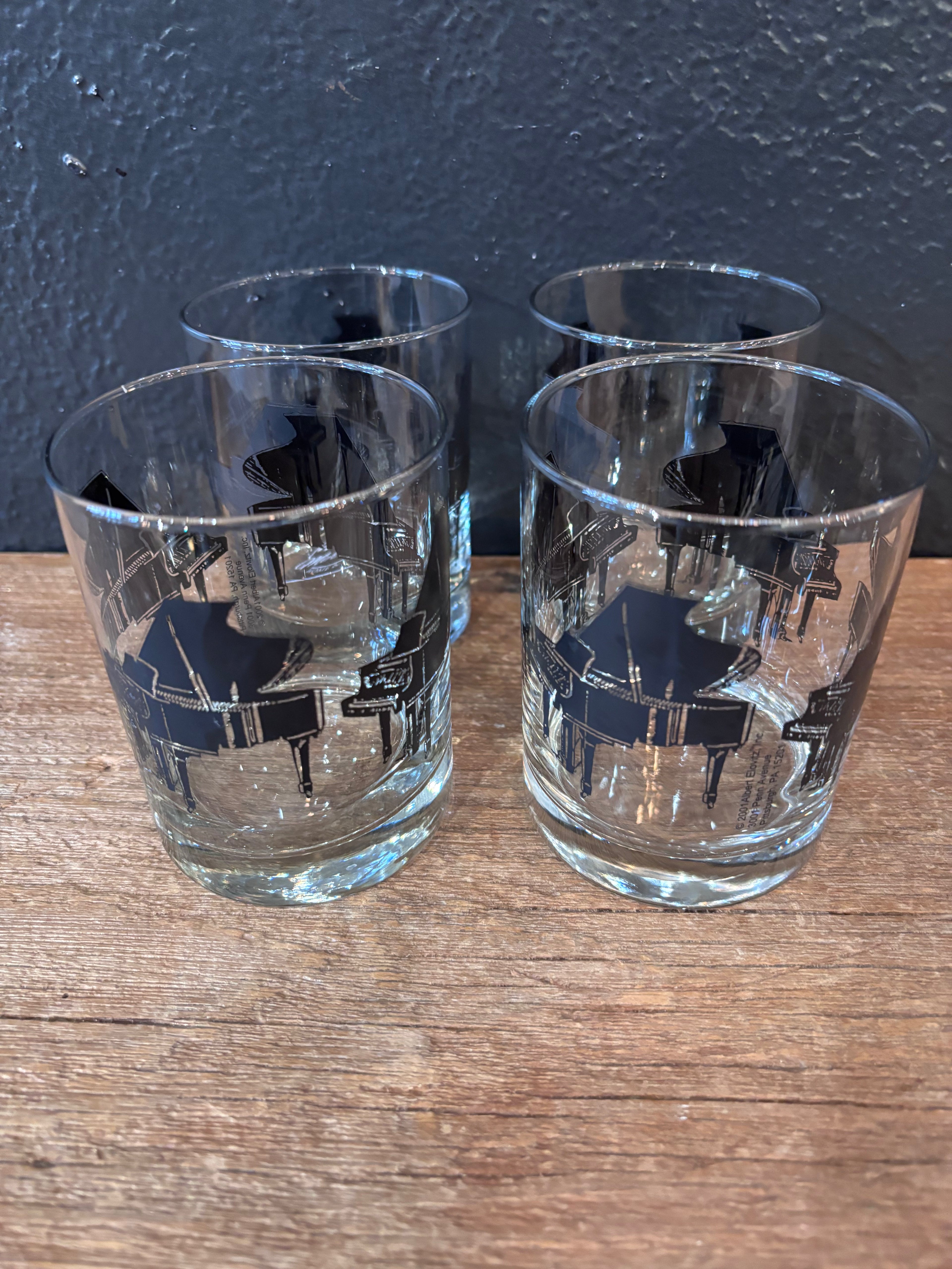 Albert Elovitz Piano Old Fashioned Glasses | Set of 4