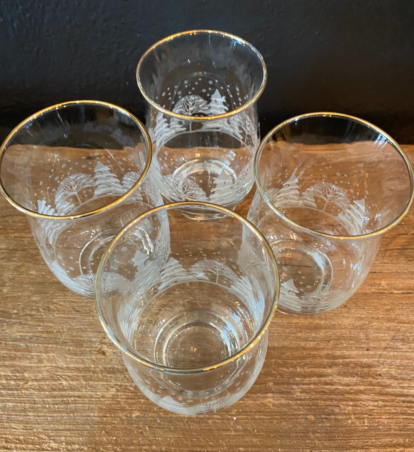 Winter Scene Cocktail Glasses