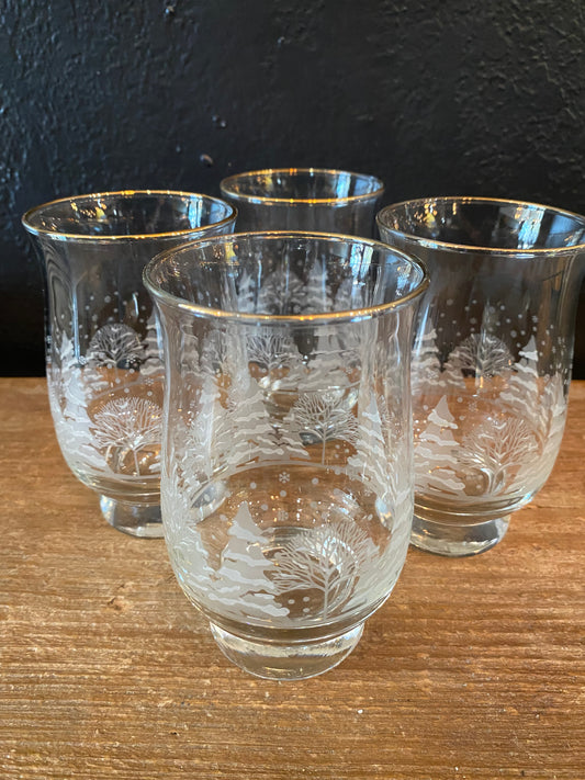 Winter Scene Cocktail Glasses