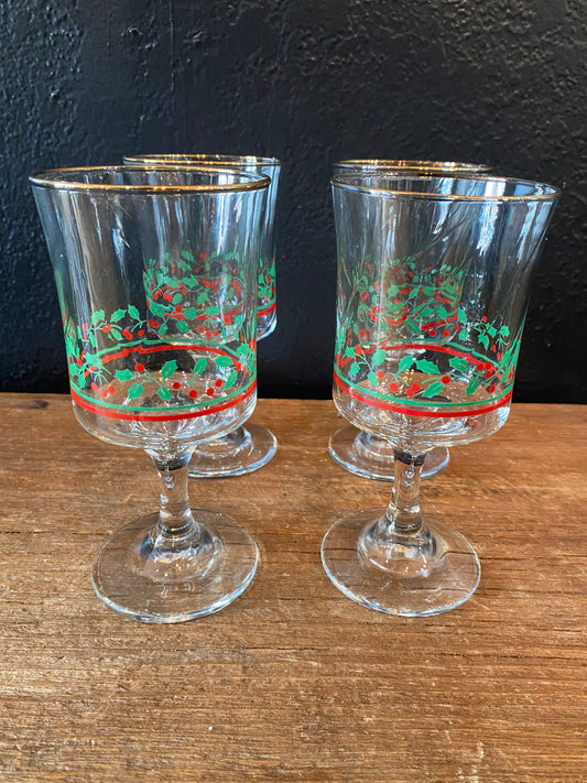 Arby’s Holly Berry Wine Glasses | Set Of Four