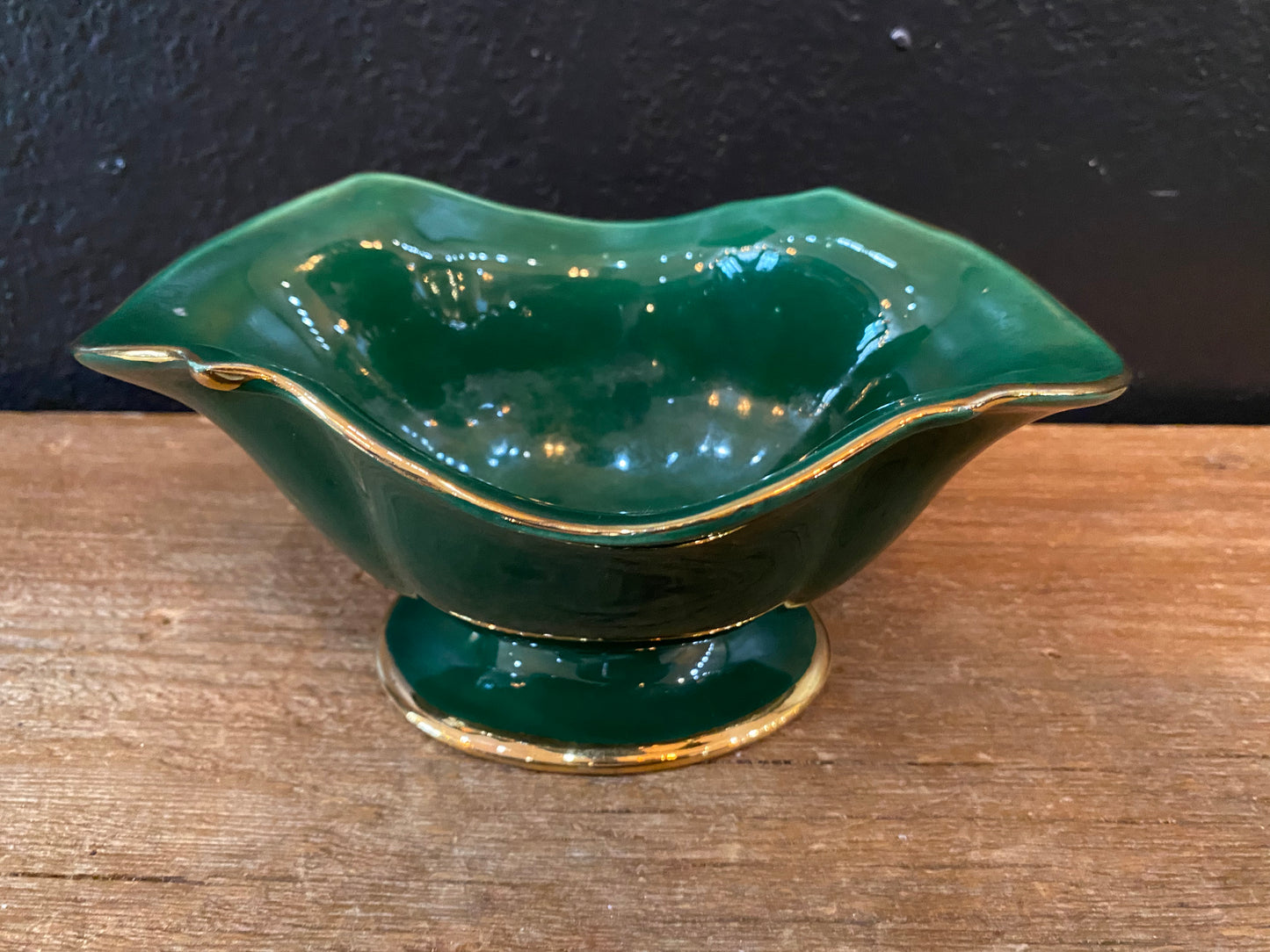 Green Planter With Gold Trim