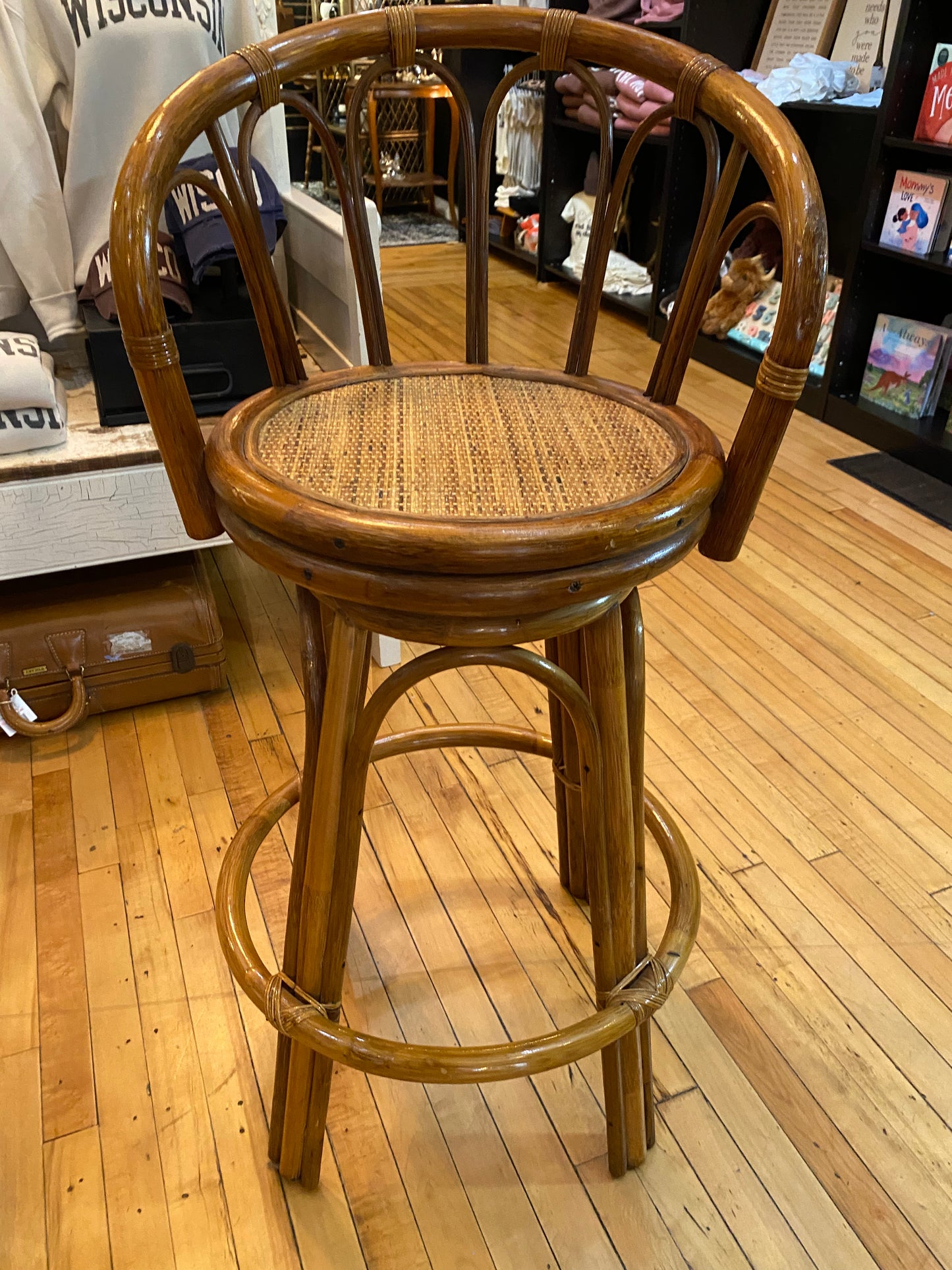 Pair Of Vintage Bamboo Stools