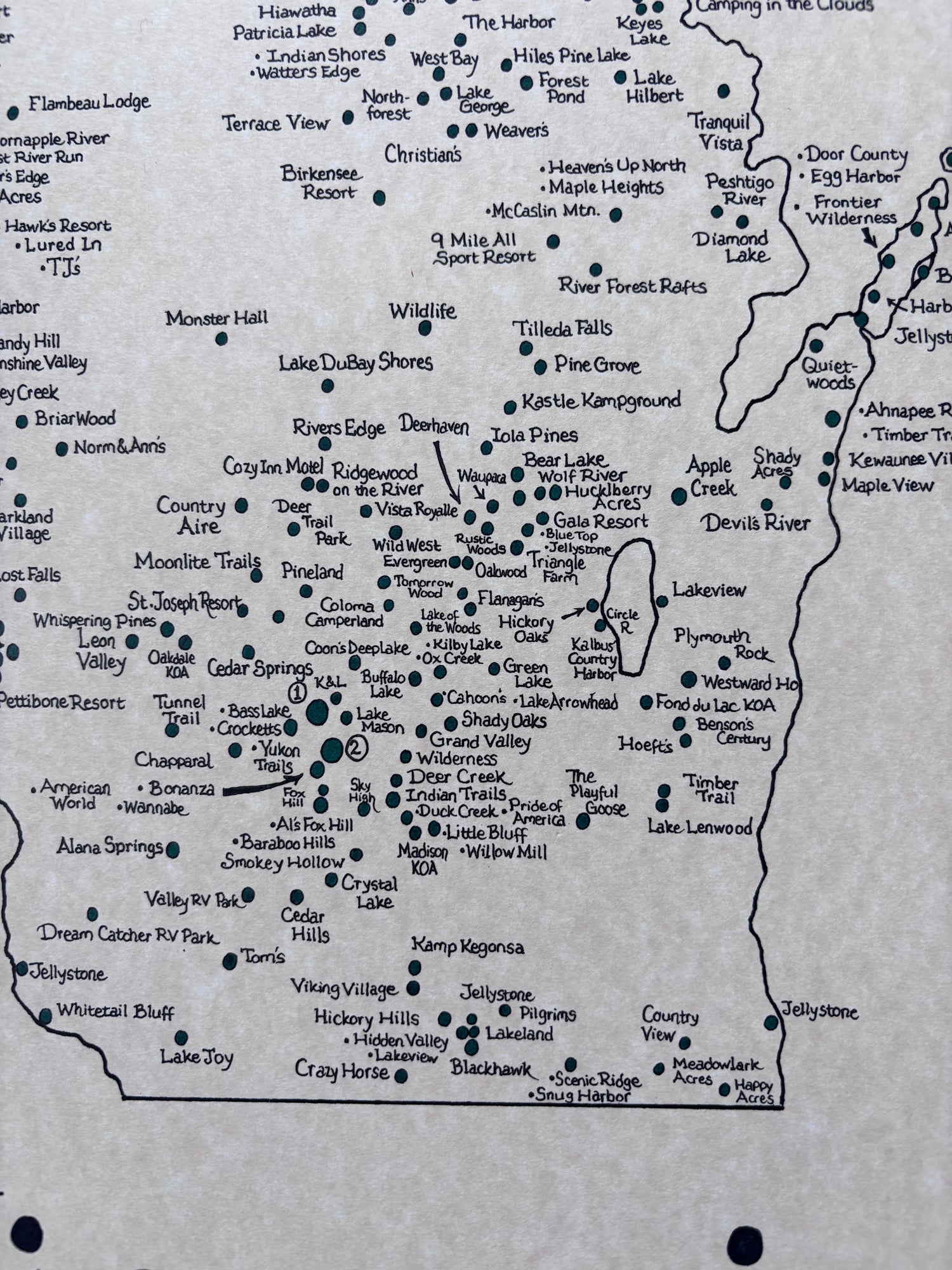 Wisconsin Campgrounds Map