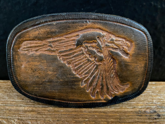 Leather Hawk Belt Buckle