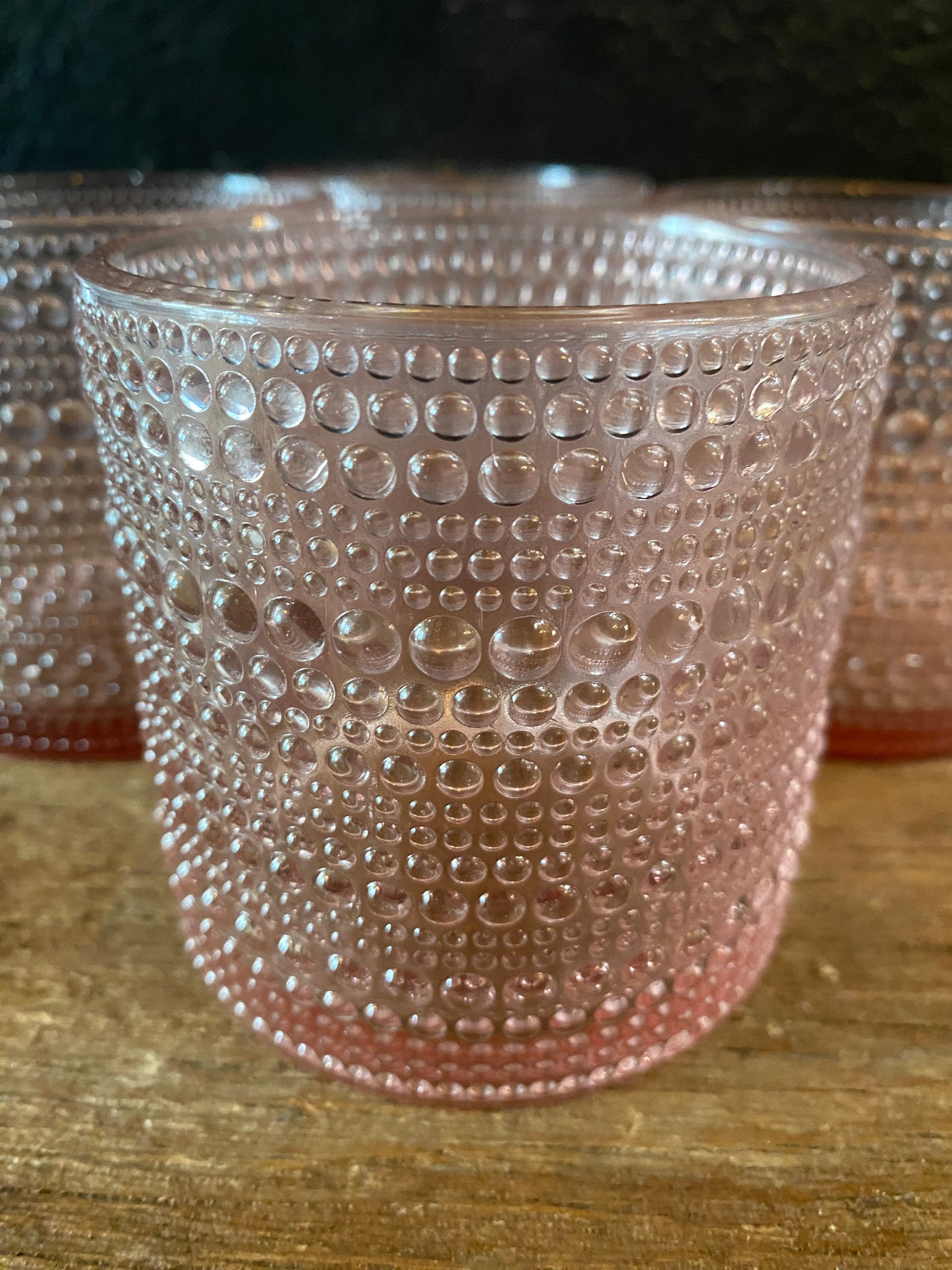 Pink Halo Glasses | Rocks Size | Set Of Four