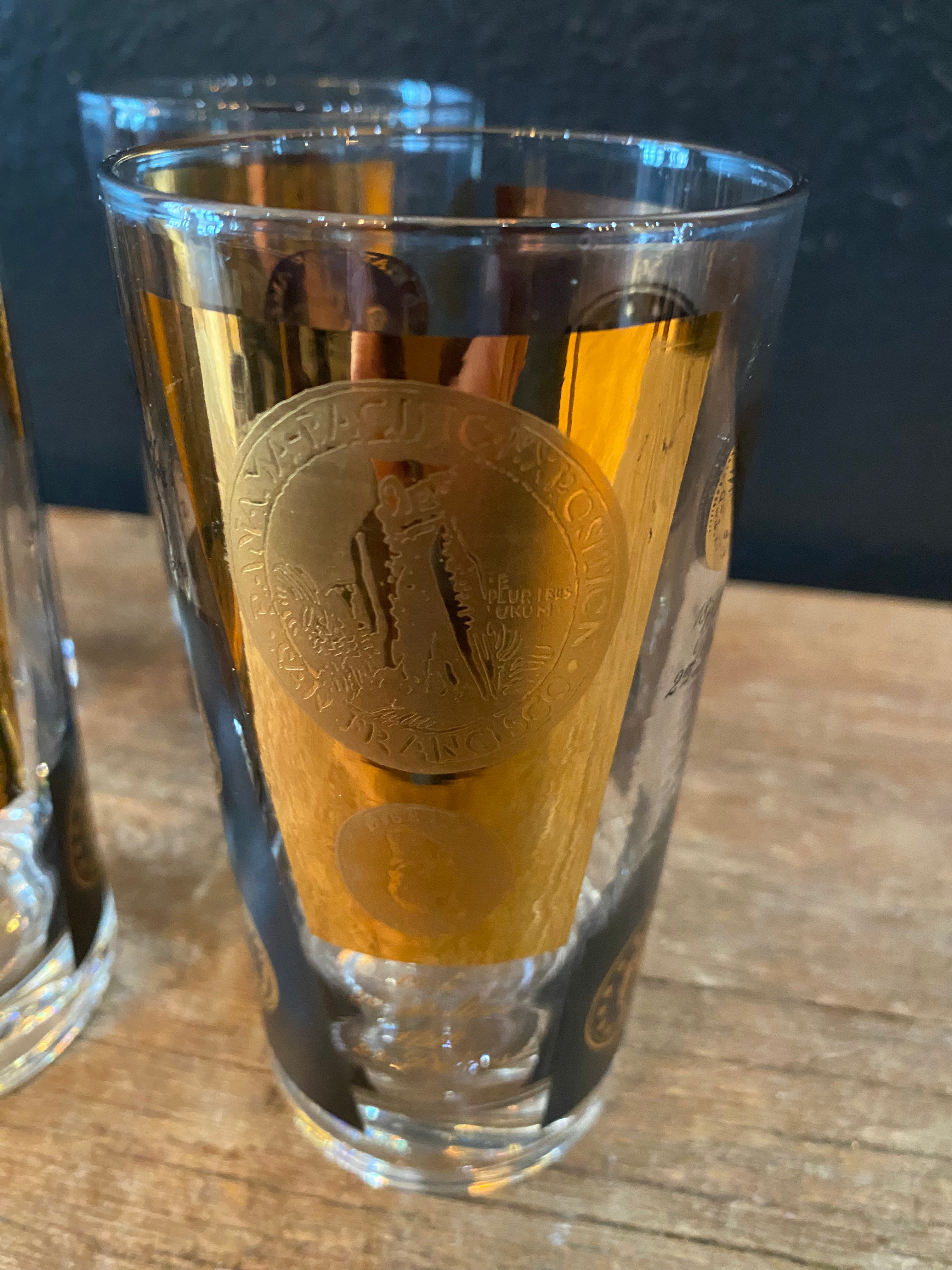 MCM Coin Glasses By Cera | Set Of Four
