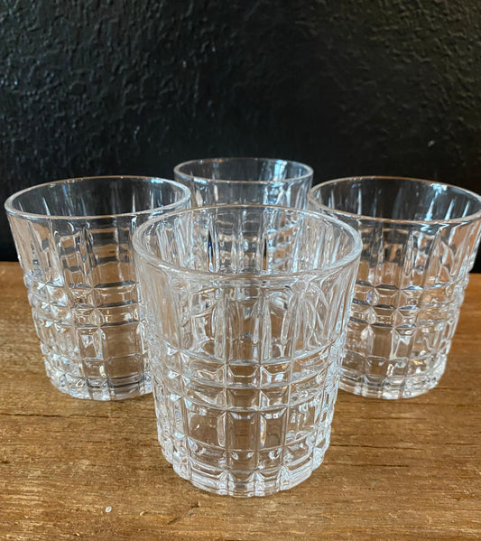 Mikasa Rocks Glasses | Plaid Pattern | Set Of Four