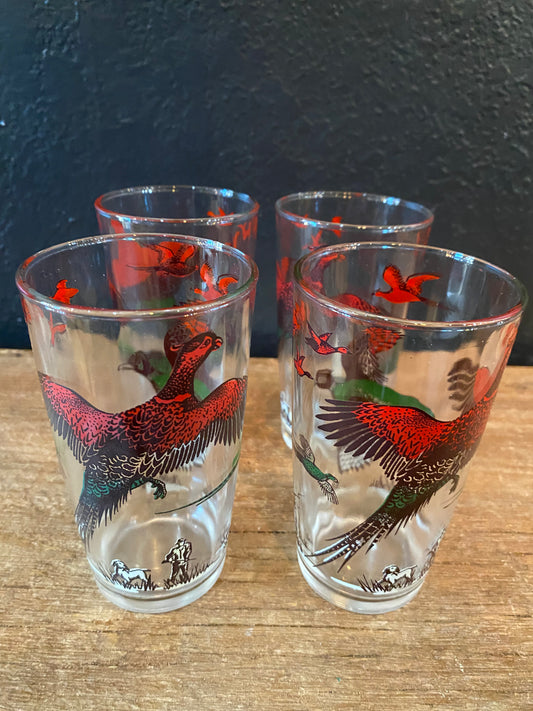 Pheasant Highball Glasses | Set Of Four