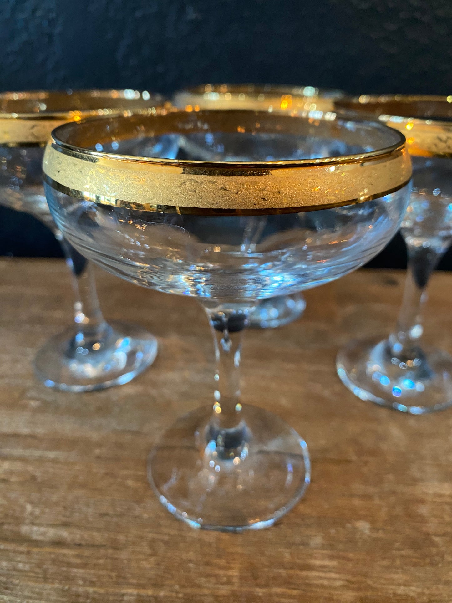 Gold Rimmed Cocktail Glasses | Set Of Four