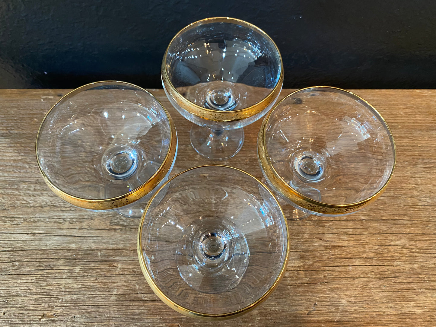 Gold Rimmed Cocktail Glasses | Set Of Four