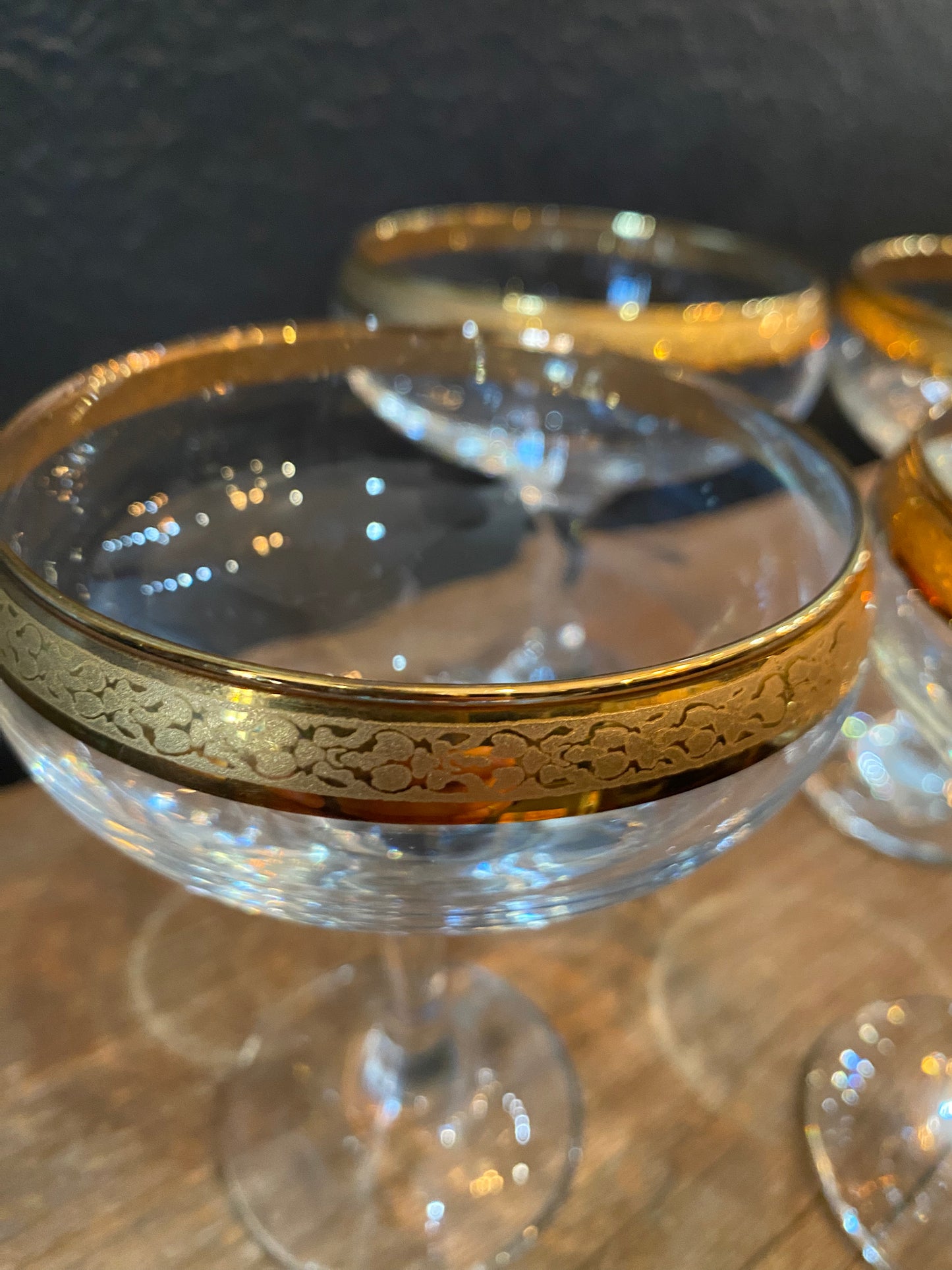 Gold Rimmed Cocktail Glasses | Set Of Four