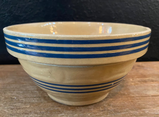 Blue Striped Tan Antique Bowl