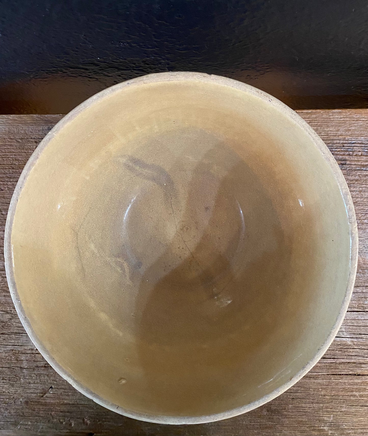 Blue Striped Tan Antique Bowl