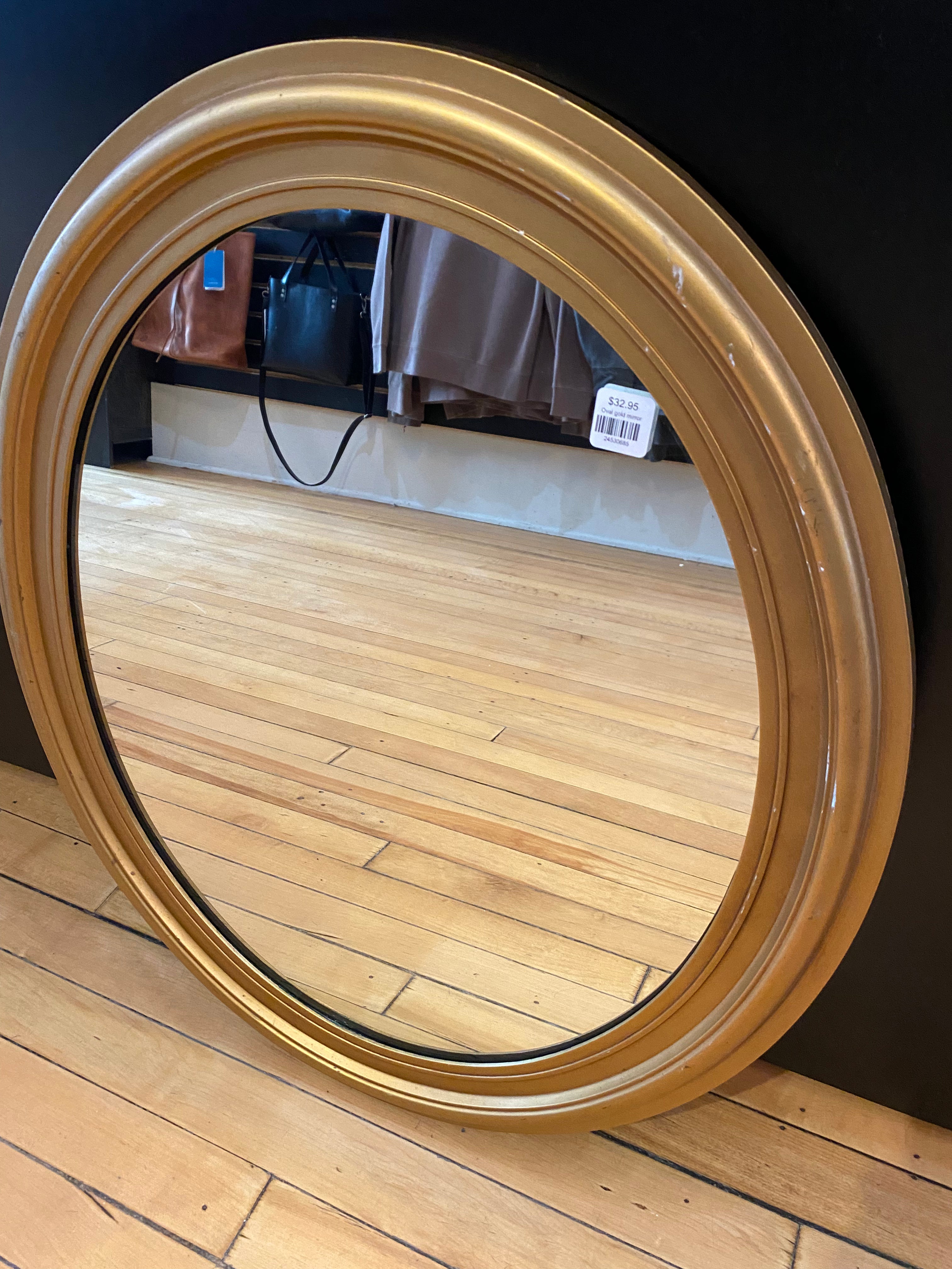 Oval Gold Mirror