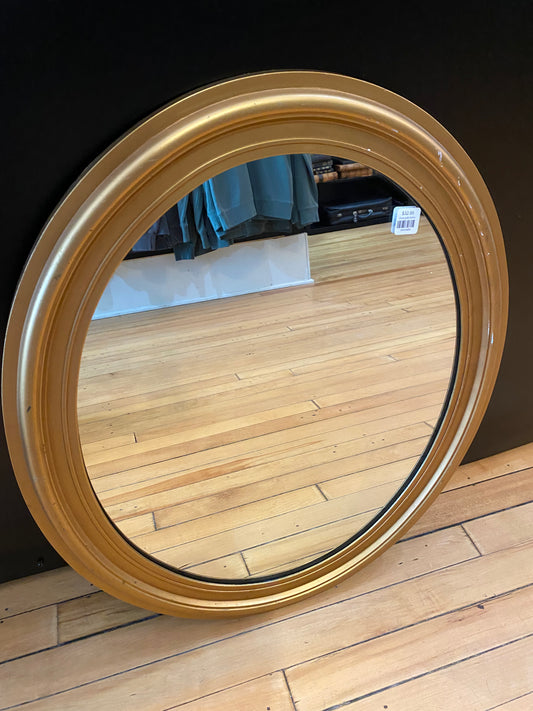 Oval Gold Mirror