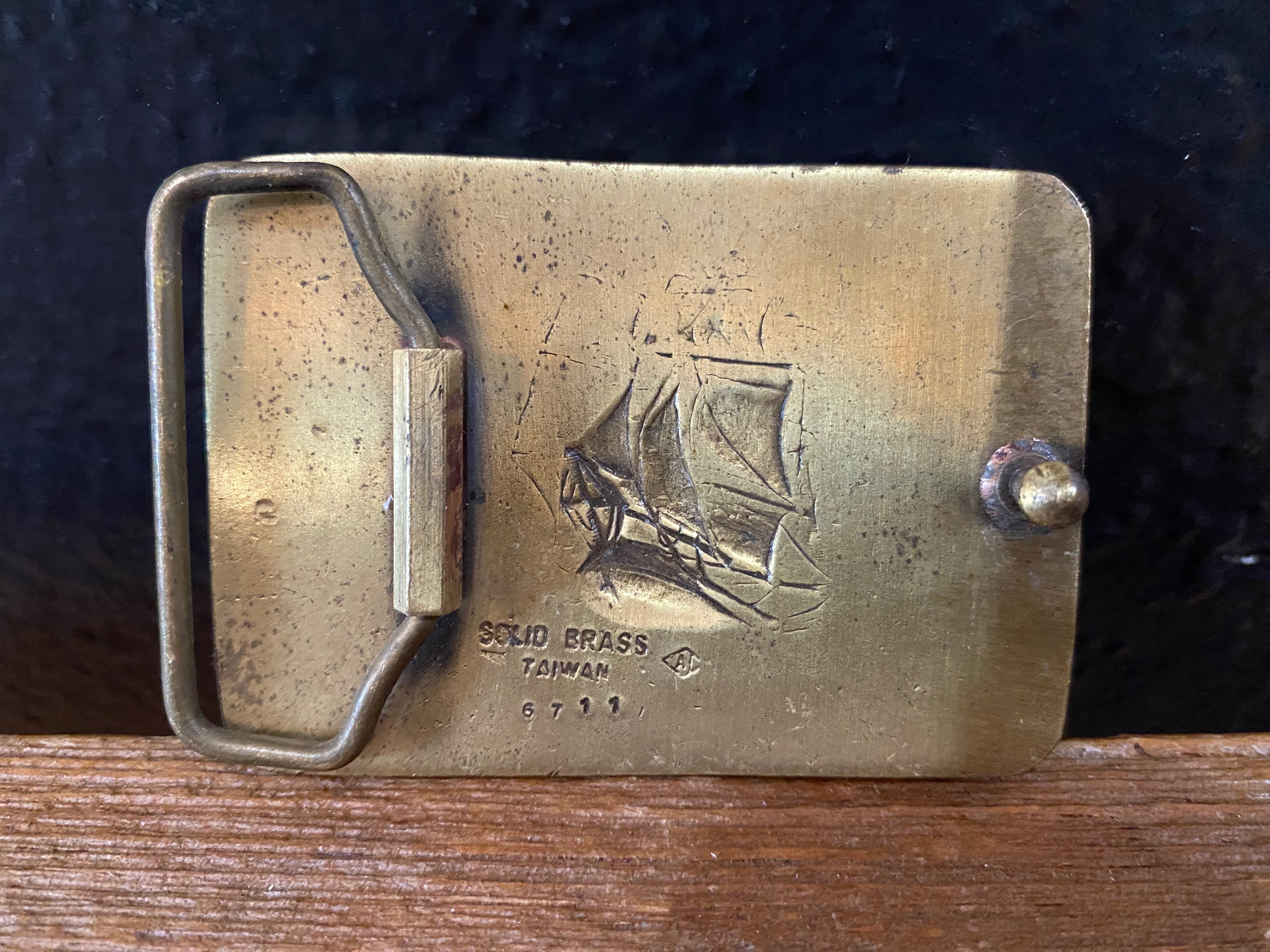 Sailing Ship Vintage Belt Buckle