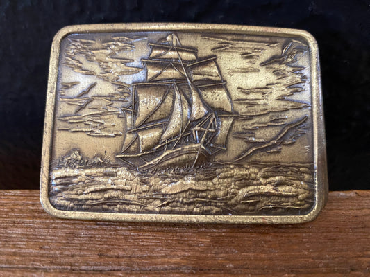 Sailing Ship Vintage Belt Buckle