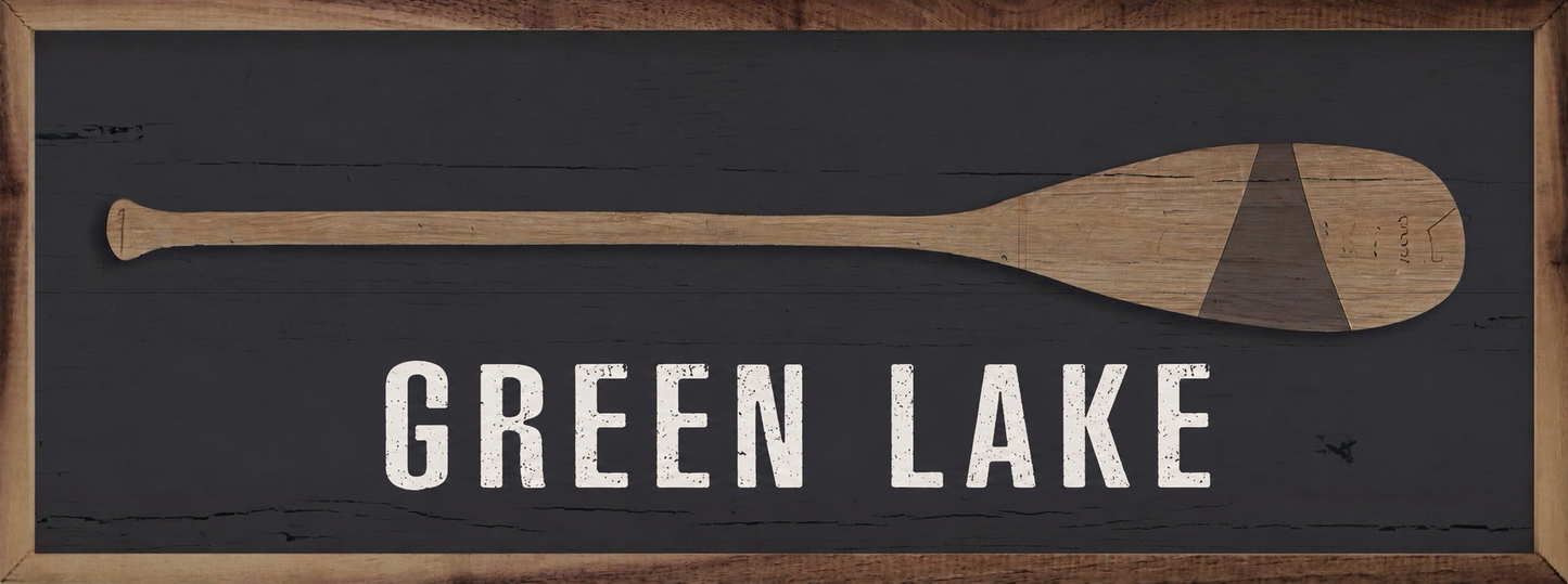 Green Lake Oar Sign
