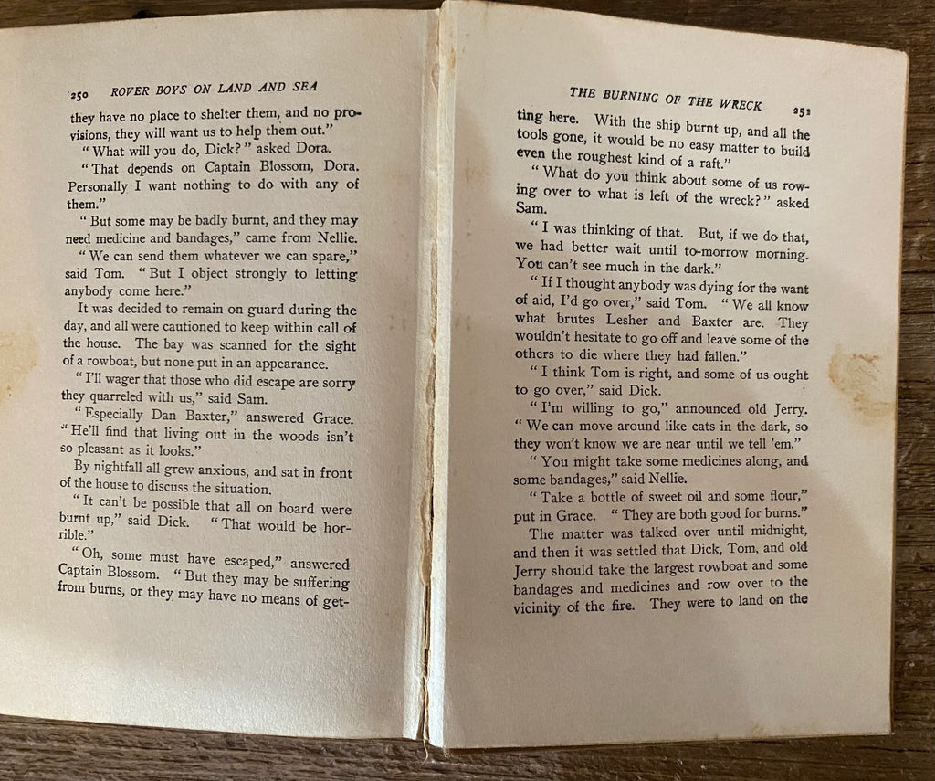 Antique Book | The Rover Boys On Land And Sea