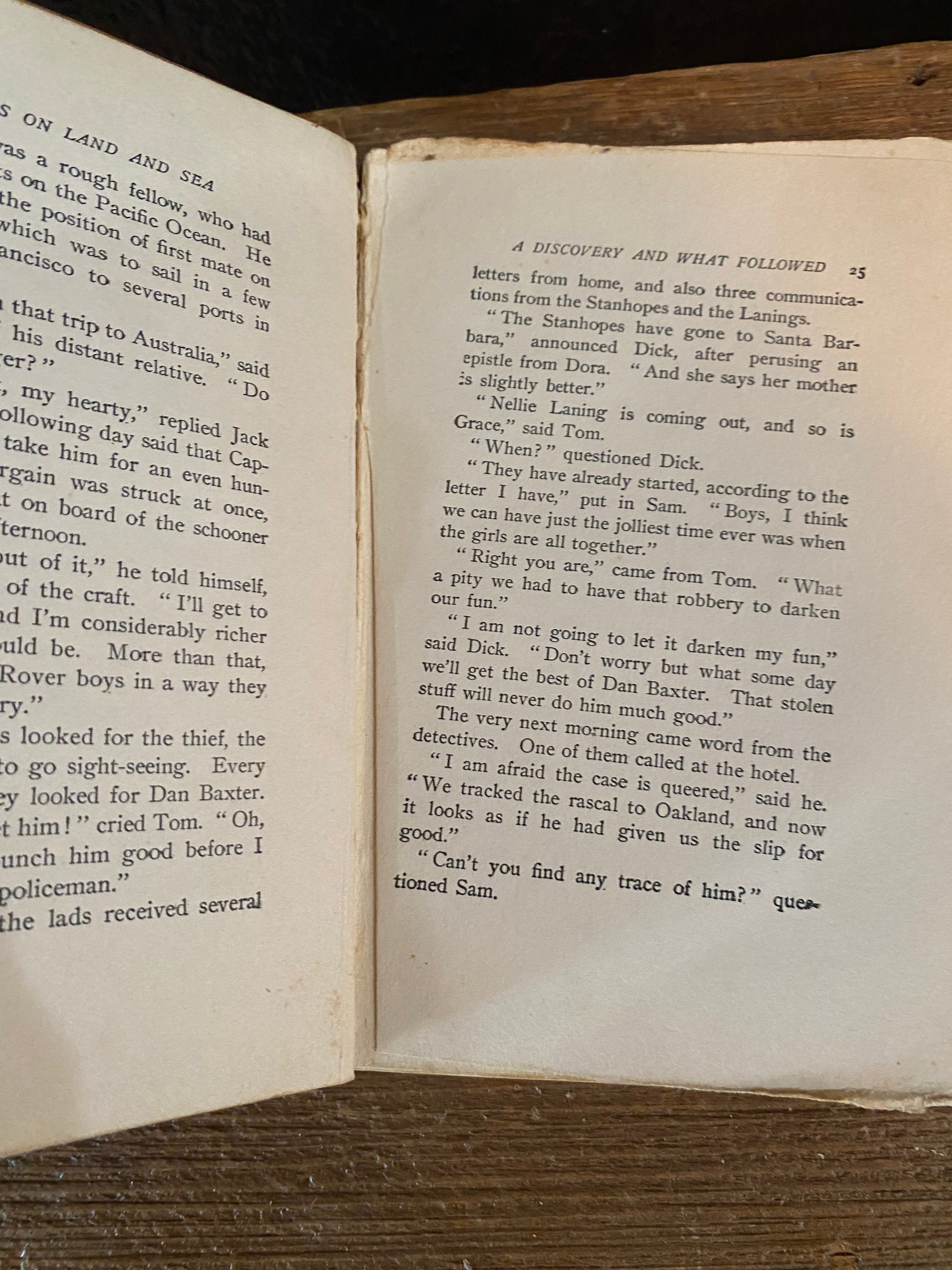 Antique Book | The Rover Boys On Land And Sea