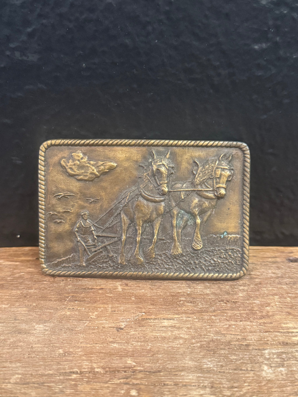 Farmer Plowing Belt Buckle