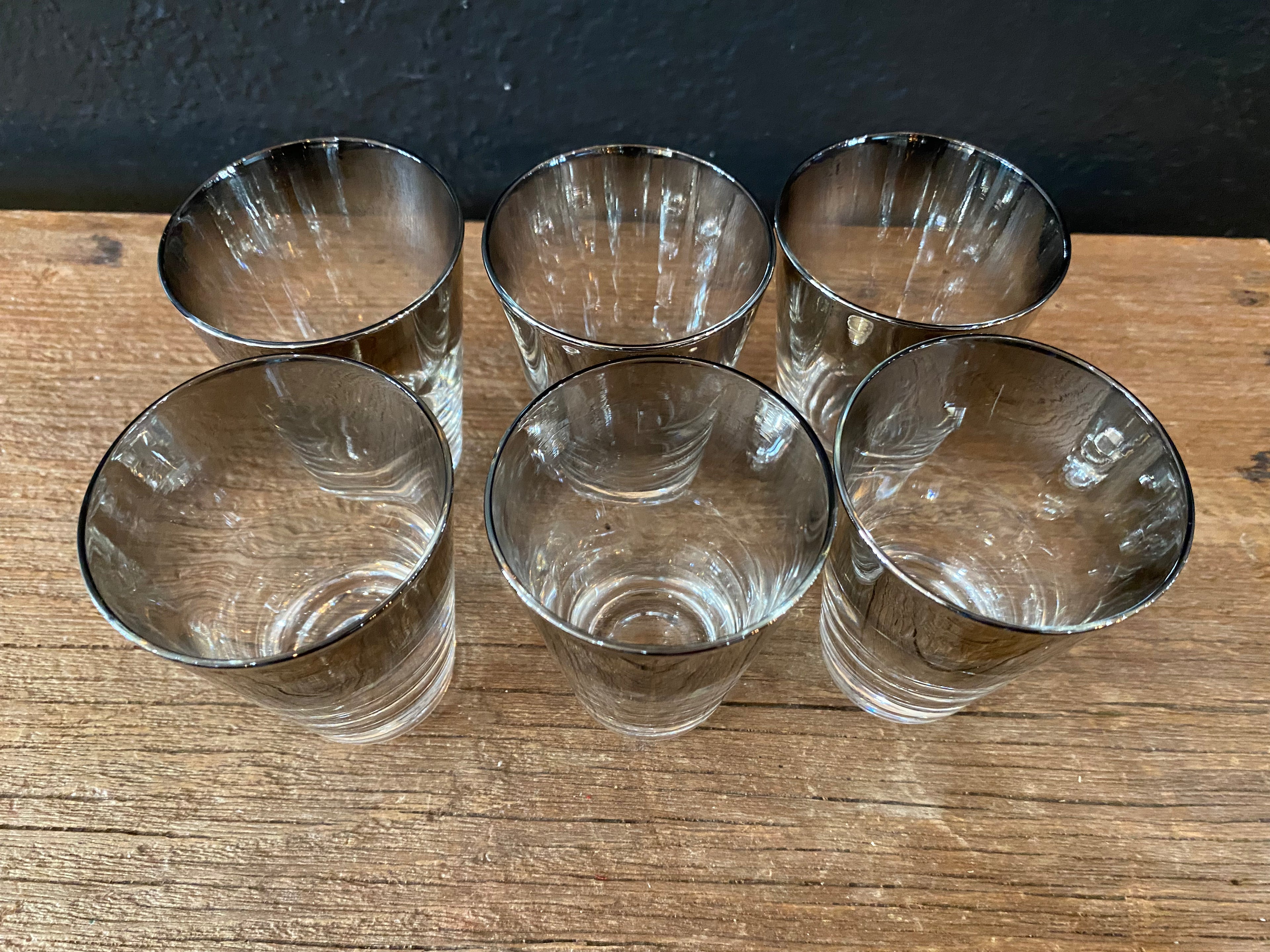 Silver Ombré Double Shot Whiskey Glasses | Set Of Six