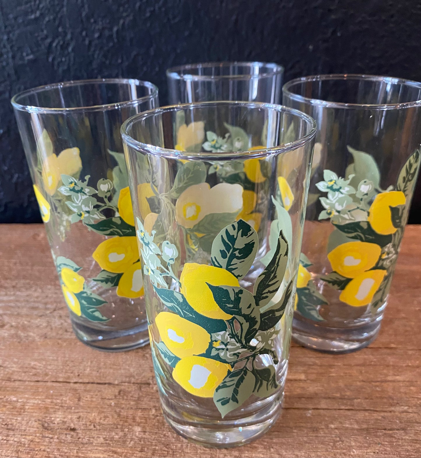 Vintage Lemon Drinking Glasses | Set Of Four