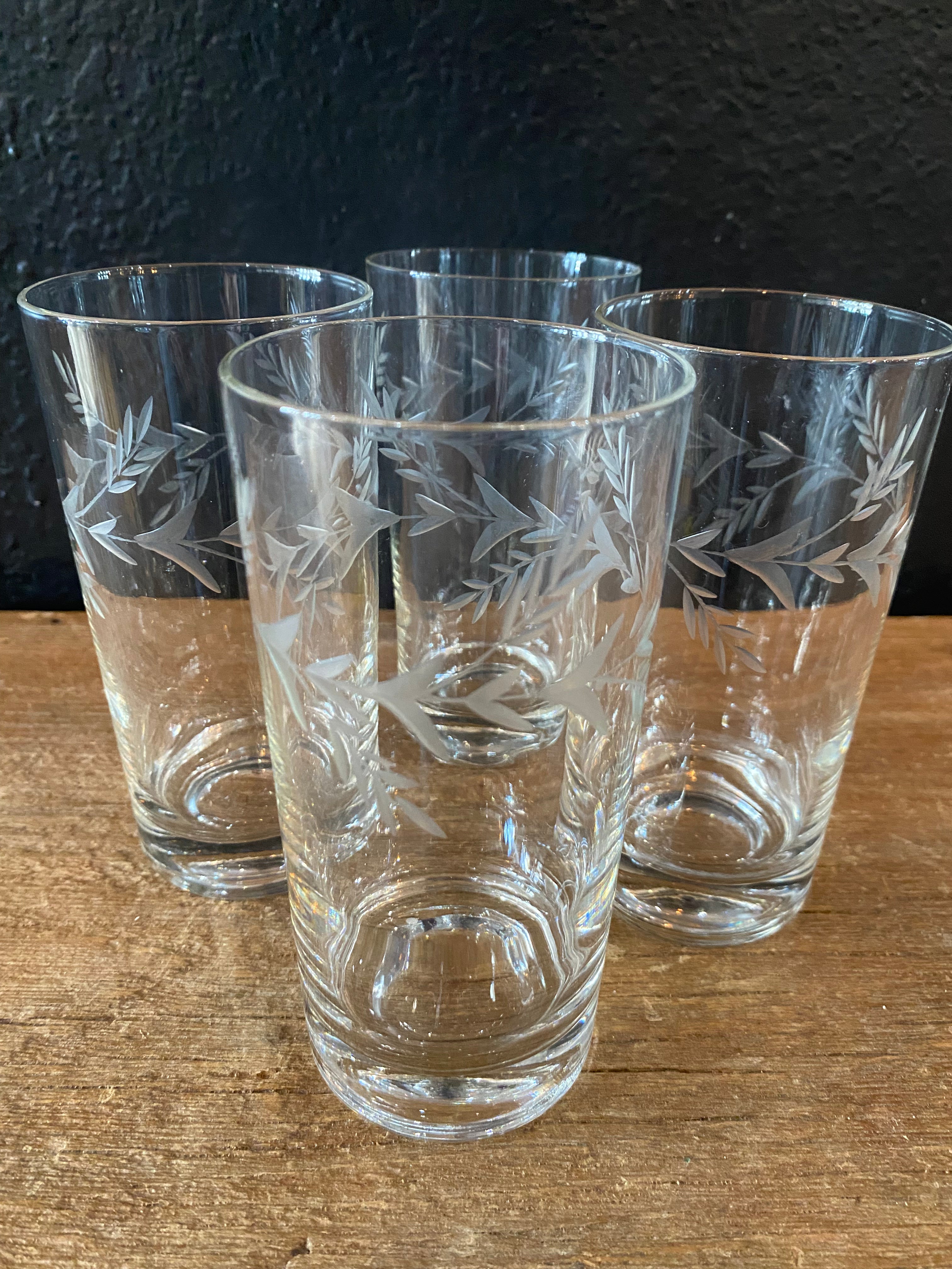 Etched Highball Glasses | Set Of Four