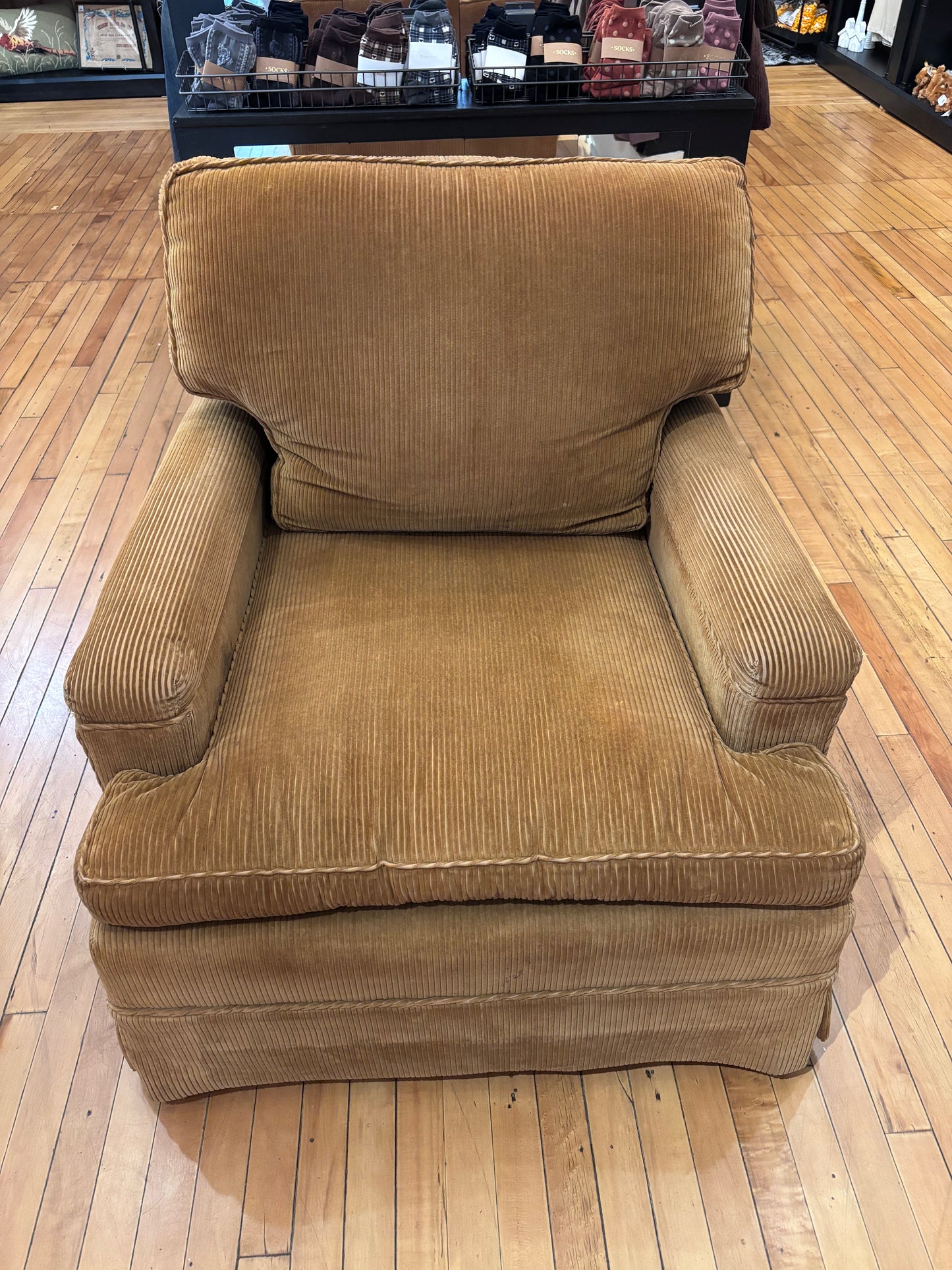 Tan Corduroy Accent Chair