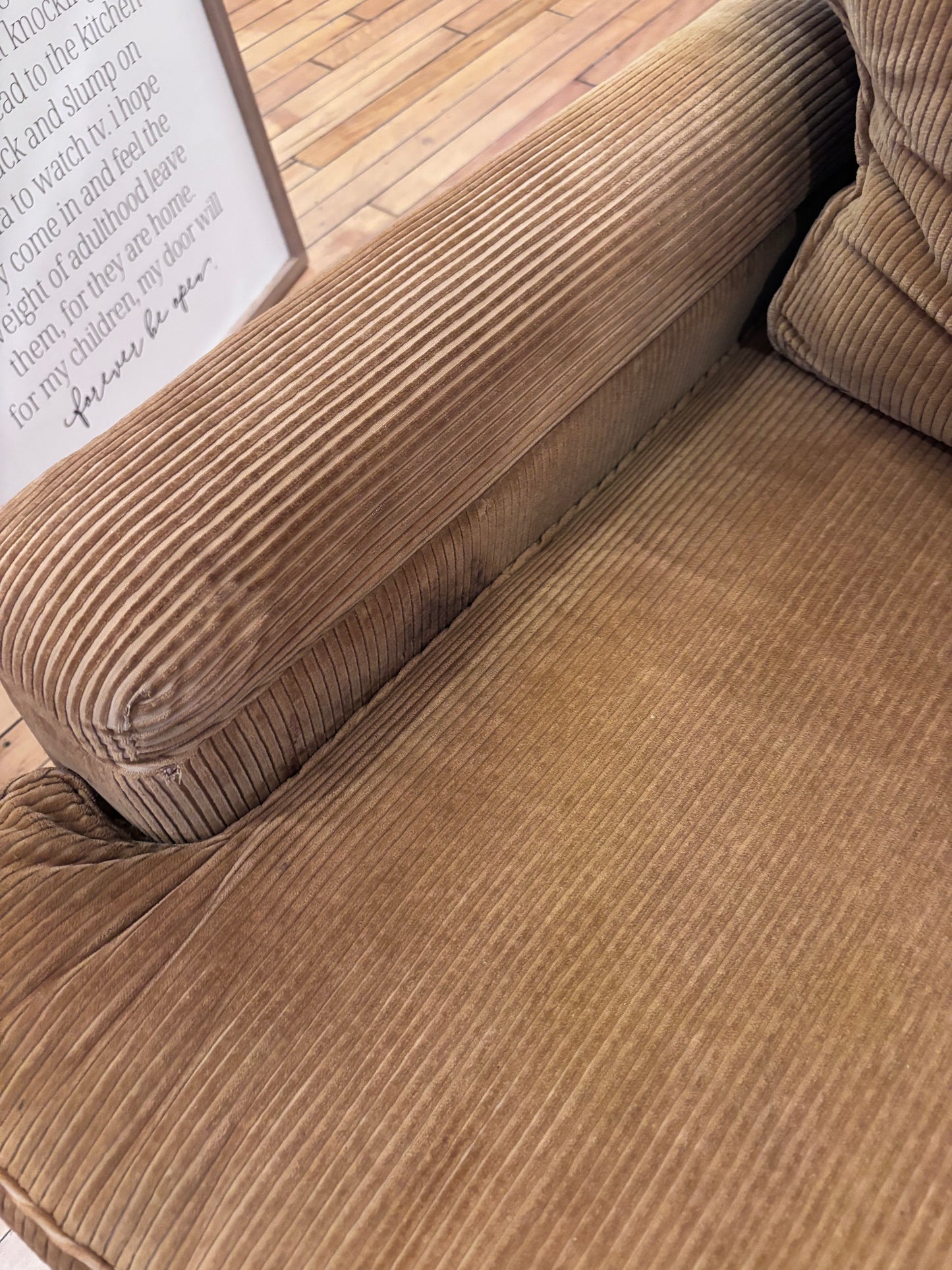 Tan Corduroy Accent Chair