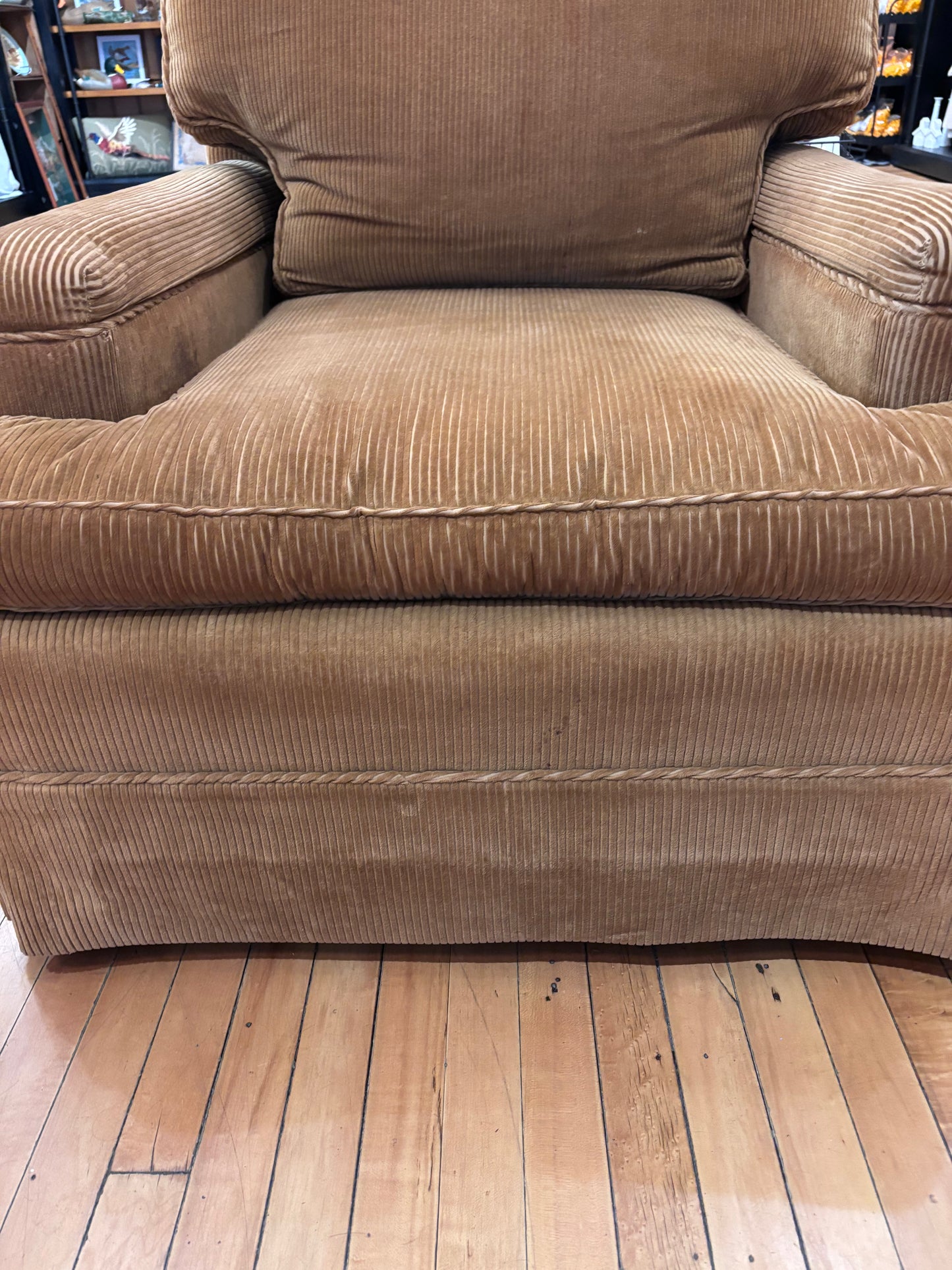 Tan Corduroy Accent Chair