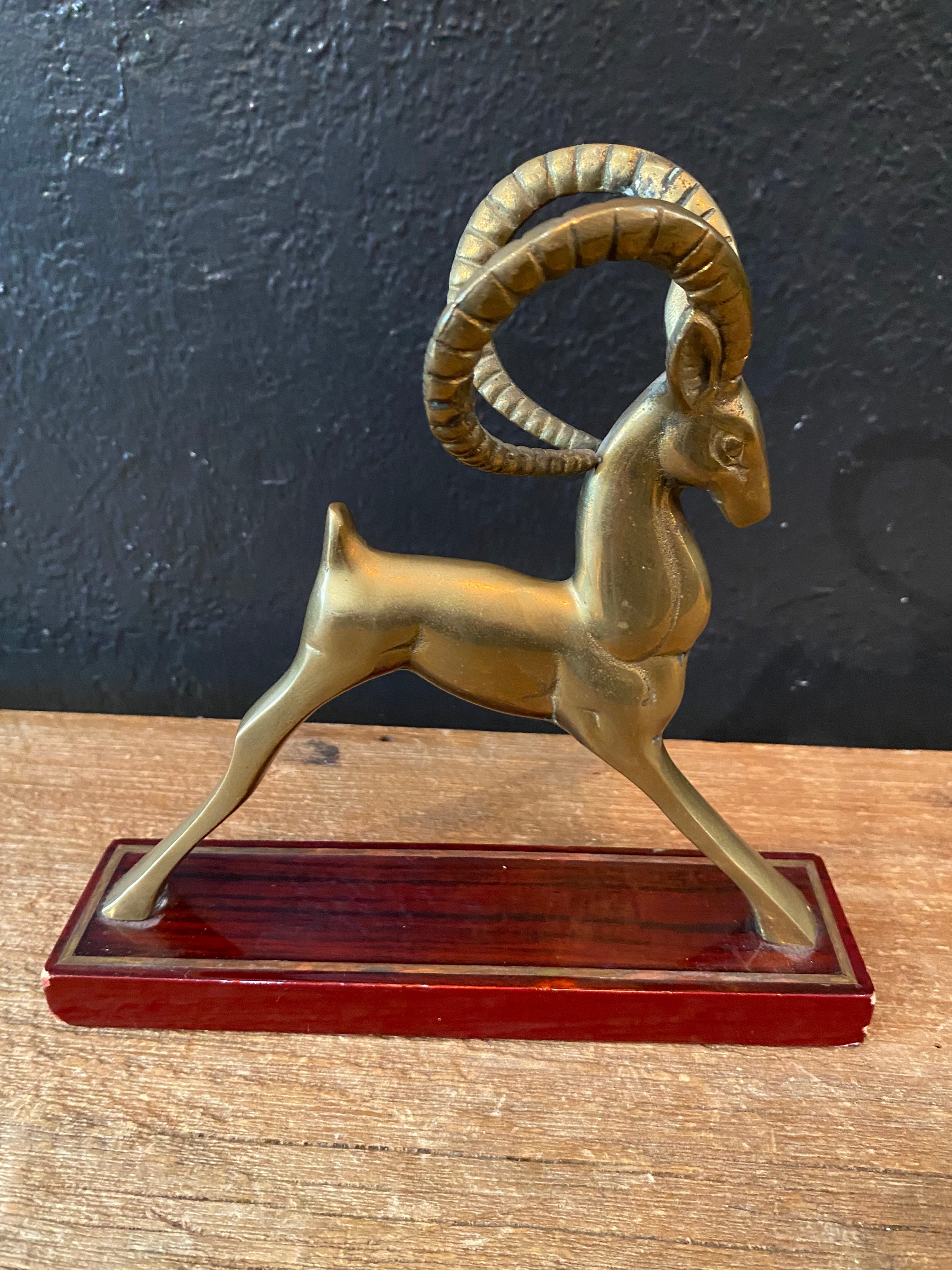 Brass Gazelle On Stand