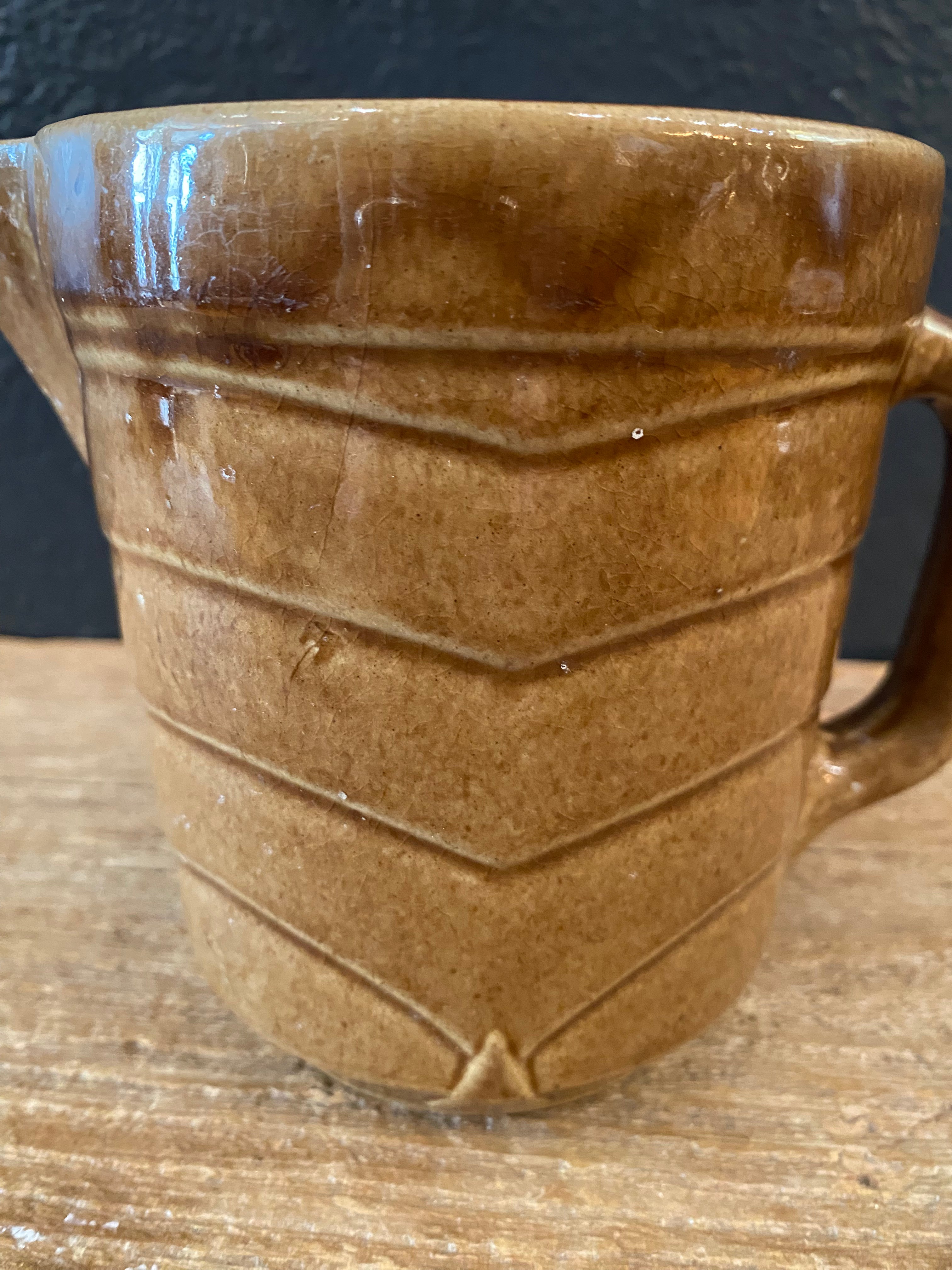 Brown Stoneware Pitcher