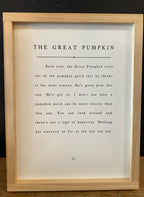 The Great Pumpkin - Charlie Brown Sign
