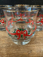 Vintage Libbey Christmas Bow Rocks Glasses | Set Of Four