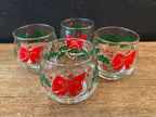Holly Berry & Bow Cocktail Glasses | Set Of Four