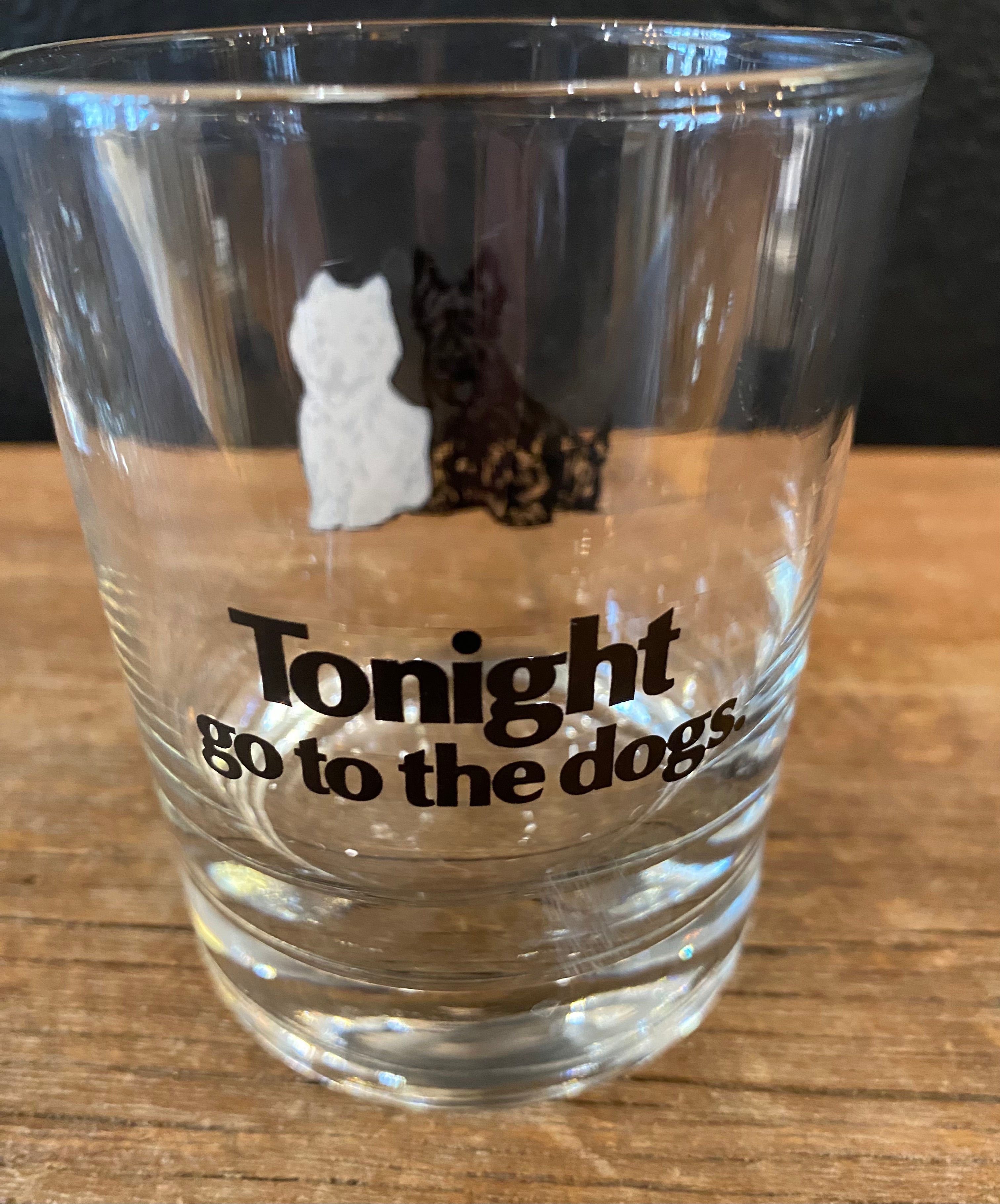 Vintage Black & White Whiskey Scottie Old Fashioned Glasses | Set of 6